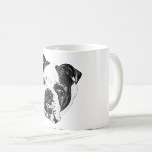 Bulldog winterochtend Mok (Voorkant rechts)