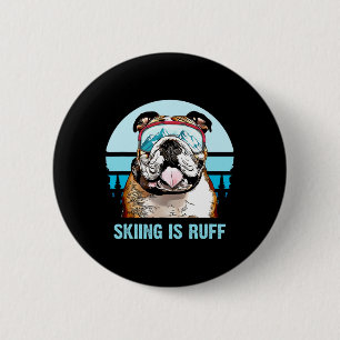 Bulldog winterskiën is ruff ski hondliefhebber ronde button 5,7 cm