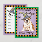 Bulldog Witch Invitation (Voorkant / Achterkant)