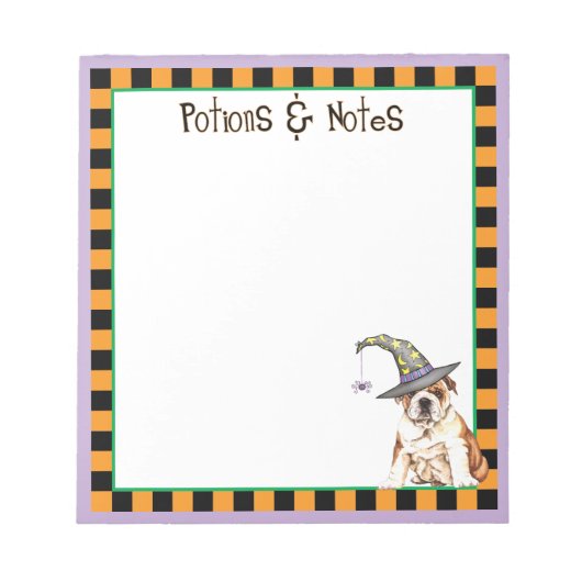 Bulldog Witch Notitieblok (Voorkant)