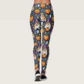 Bulldog Witch & Pumpkin Halloween Leggings (Achterkant)