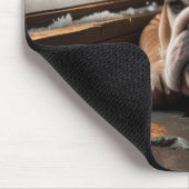 Bulldog with Christmas Lights Holiday Muismat (Hoek)