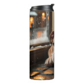 Bulldog with Christmas Lights Holiday Thermosbeker (Gedraaid links)