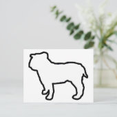 Bulldog Witte Silhouet Briefkaart (Staand voorkant)
