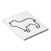 Bulldog Witte Silhouet Notitieblok (Schuin)