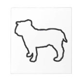 Bulldog Witte Silhouet Notitieblok (Voorkant)