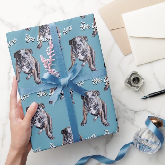 Bulldog Wrapping Paper Custom Dog kerstpaper Cadeaupapier (Geschenken)