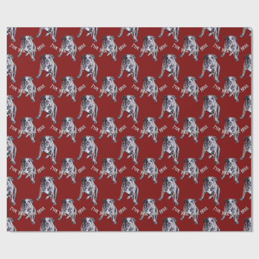 Bulldog Wrapping Paper Custom Dog kerstpaper Cadeaupapier (Vlak)