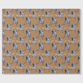 Bulldog Wrapping Paper Custom Dog kerstpaper Cadeaupapier (Vlak)