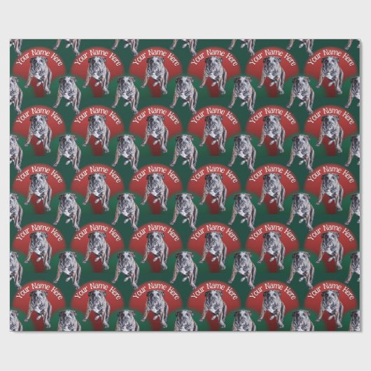 Bulldog Wrapping Paper Custom Dog kerstpaper Cadeaupapier (Vlak)