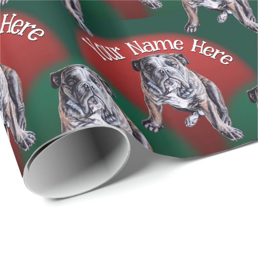 Bulldog Wrapping Paper Custom Dog kerstpaper Cadeaupapier (Rol Hoek)