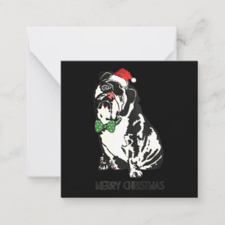 Bulldog Xmas Kerstmis Notitiekaartje