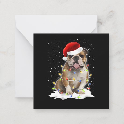 Bulldog Xmas Notitiekaartje (Voorkant)
