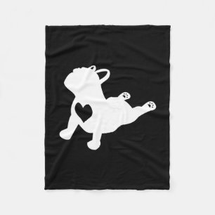 Bulldog Yoga Houden Met Hart Van Liefde Frans Cade Fleece Deken