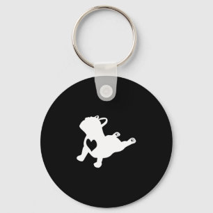 Bulldog Yoga Houden Met Hart Van Liefde Frans Cade Sleutelhanger