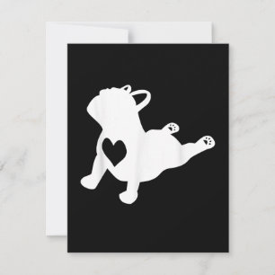 Bulldog Yoga Pose Love Heart Workout Gift Bedankkaart