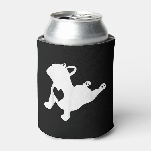 Bulldog Yoga Pose Love Heart Workout Gift Blikjeskoeler (Blikje Voorkant)