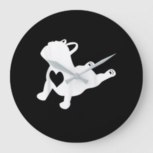 Bulldog Yoga Pose Love Heart Workout Gift Grote Klok
