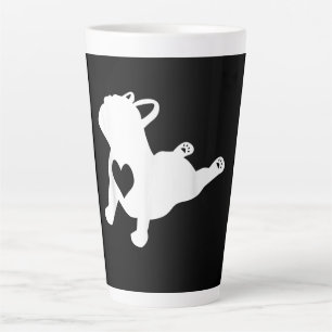 Bulldog Yoga Pose Love Heart Workout Gift Latte Mok