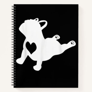 Bulldog Yoga Pose Love Heart Workout Gift Notitieboek