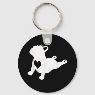 Bulldog Yoga Pose Love Heart Workout Gift Sleutelhanger