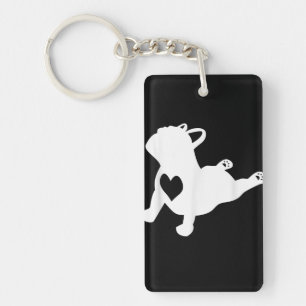 Bulldog Yoga Pose Love Heart Workout Gift Sleutelhanger