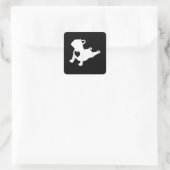Bulldog Yoga Pose Love Heart Workout Gift Vierkante Sticker (Tas)