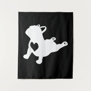 Bulldog Yoga Pose Love Heart Workout Gift Wandkleed