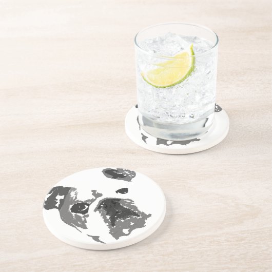 Bulldog Zandsteen Onderzetter (Zijkant)