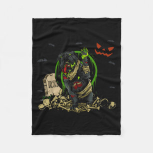 Bulldog Zombie Hond Grappige Zombie Hond Halloween Fleece Deken
