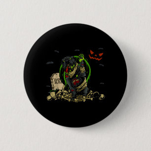 Bulldog Zombie Hond Grappige Zombie Hond Halloween Ronde Button 5,7 Cm