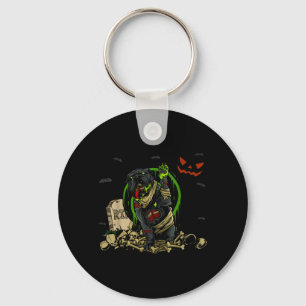 Bulldog Zombie Hond Grappige Zombie Hond Halloween Sleutelhanger