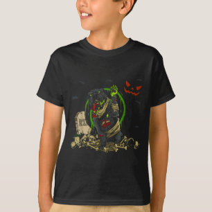 Bulldog Zombie Hond Grappige Zombie Hond Halloween T-shirt