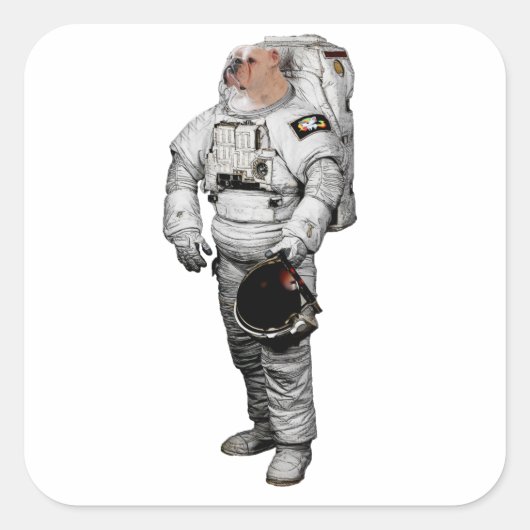 Bulldogge Astronaut Sticker (Voorkant)