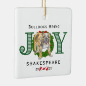 Bulldoggen brengen vreugde keramisch ornament (Rechts)