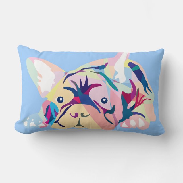 Bulldoggen Pastel Kussen (Voorkant)