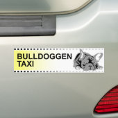 Bulldoggen Taxi (duits) Bumpersticker (Op auto)