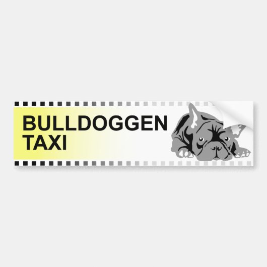 Bulldoggen Taxi (duits) Bumpersticker (Voorkant)