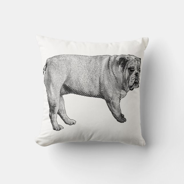 Bulldogkussen aan de haard kussen (Voorkant)