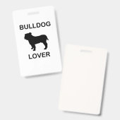 bulldogliefhebber badge (Voor- en achterkant)