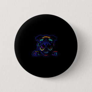 Bulldogliefhebbers Lijntekening Artsy Bulldog Ronde Button 5,7 Cm