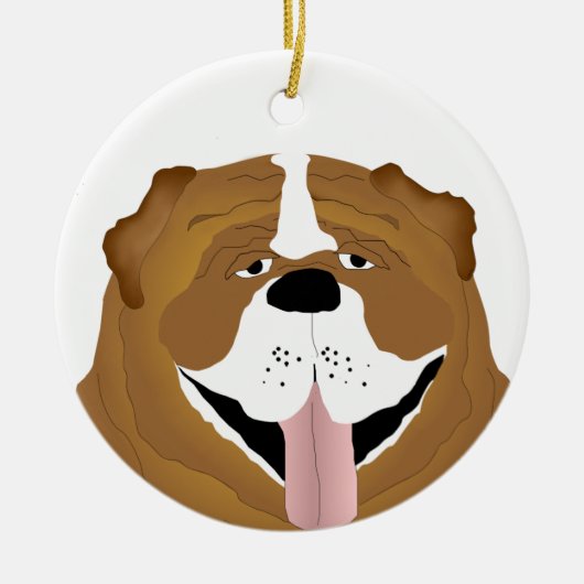 Bulldogornament Keramisch Ornament (Voorkant)