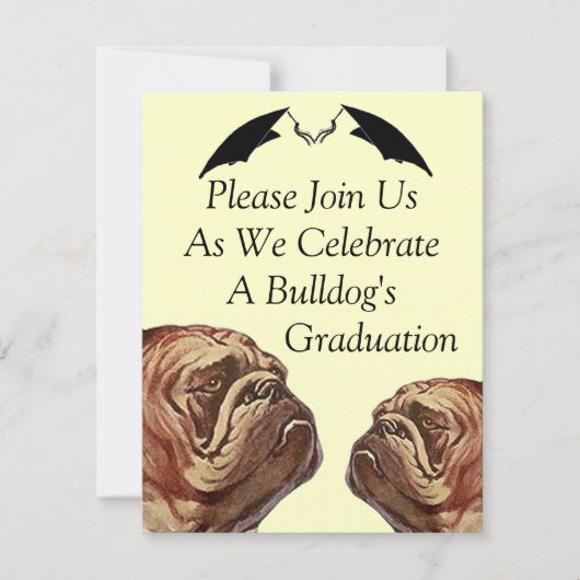 BULLDOGS AFSTUDEREN INVITATIE ~EZ2 CUSTOMIZE KAART (Voorkant)