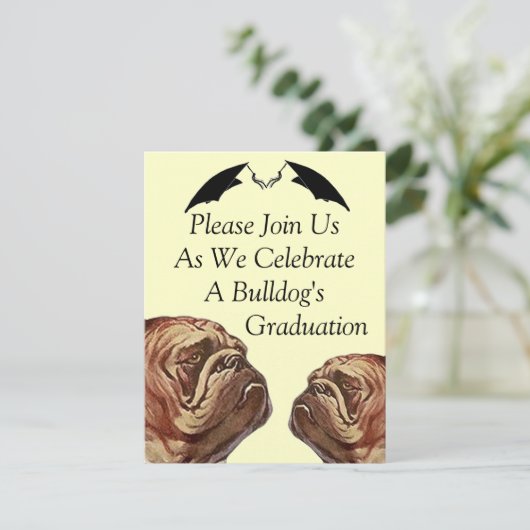 BULLDOGS AFSTUDEREN INVITATIE ~EZ2 CUSTOMIZE KAART (Staand voorkant)