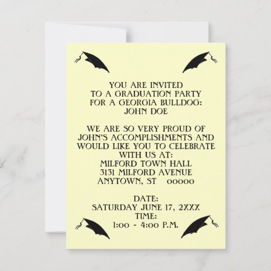 BULLDOGS AFSTUDEREN INVITATIE ~EZ2 CUSTOMIZE KAART (Achterkant)