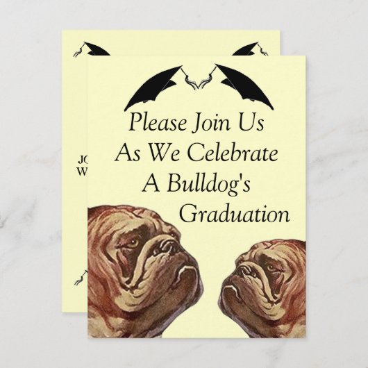 BULLDOGS AFSTUDEREN INVITATIE ~EZ2 CUSTOMIZE KAART (Voorkant / Achterkant)