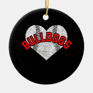 Bulldogs Baseball Softball High School Team Mascot Keramisch Ornament