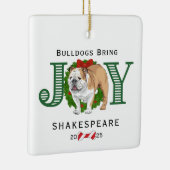 Bulldogs brengen vreugde krans keramisch ornament (Rechts)