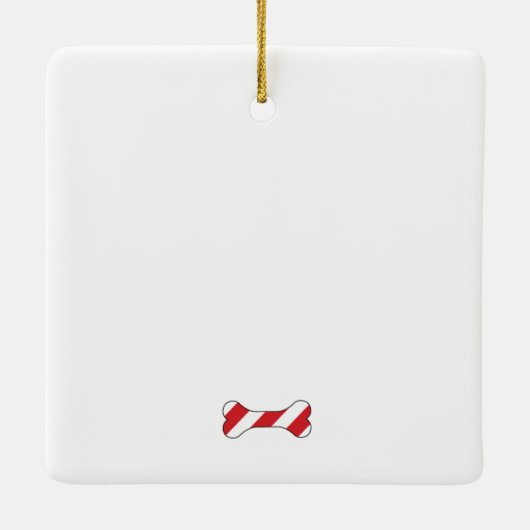 Bulldogs brengen vreugde krans keramisch ornament (Achterkant)