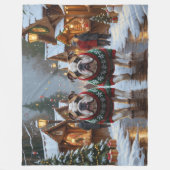 Bulldogs Christmas Snow Holiday Fleece Deken (Voorkant)